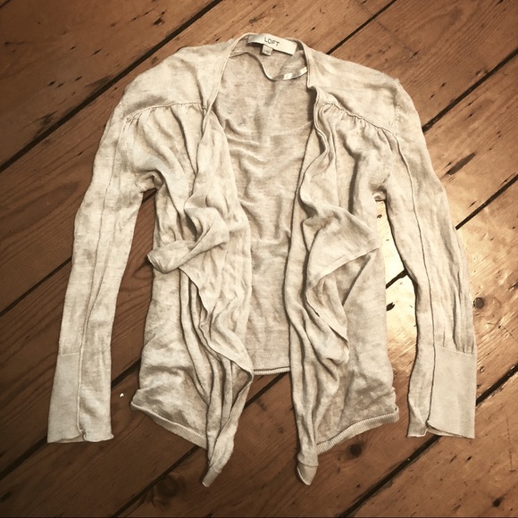 NWOT Ann Taylor LOFT sheer open lapel cardigan S - Picture 4 of 8